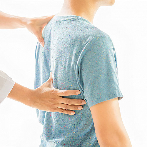 Klinik Fysioterapeut-undersøger-ryg-logo