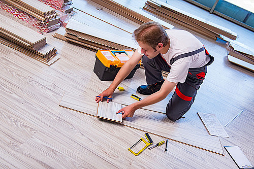 Håndværker Tømrer-måler-gulv banner